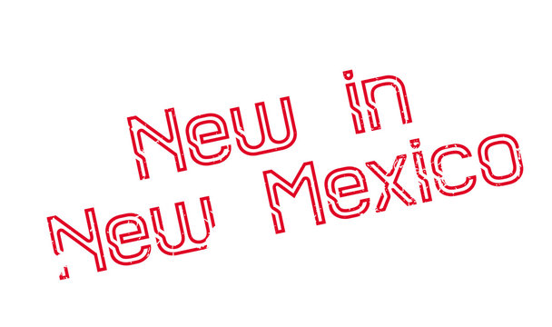 New In New Mexico rubber stamp. Grunge design with dust scratches. Effects can be easily removed for a clean, crisp look. Color is easily changed.