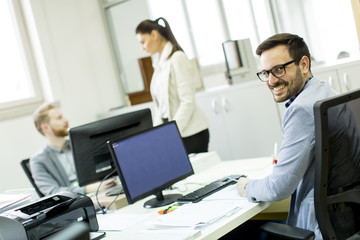 Business partners working in modern office