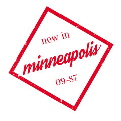 New In Minneapolis rubber stamp. Grunge design with dust scratches. Effects can be easily removed for a clean, crisp look. Color is easily changed.