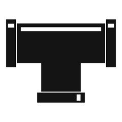 T pipe connection icon, simple style