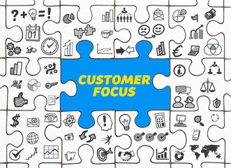 Customer Focus / Puzzle mit Symbole