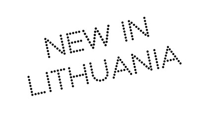 New In Lithuania rubber stamp. Grunge design with dust scratches. Effects can be easily removed for a clean, crisp look. Color is easily changed.