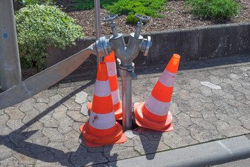 Fire brigade equipment is on the roadside