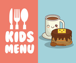 kids menu restaurant breakfast nutrition vector illustration eps 10