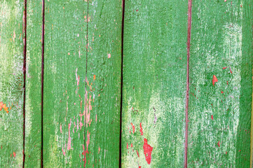 Green wooden boards bright background