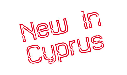 New In Cyprus rubber stamp. Grunge design with dust scratches. Effects can be easily removed for a clean, crisp look. Color is easily changed.
