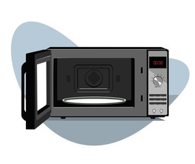 Obraz premium Open Microwave Oven