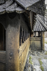 Fototapeta na wymiar Stare drewno, Kościół słupowy w Borgund, Norwegia