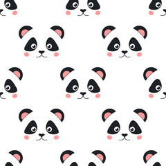 Naklejki  Cartoon panda face pattern