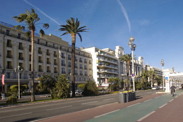 Fototapeta na wymiar Promenade des Anglais in Nice, French Riviera,