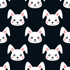 Cartoon rabbit face pattern