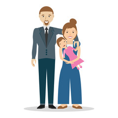 family dad and mom with baby daughter vector illustration eps 10