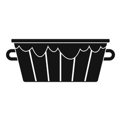 Wooden tub icon, simple style