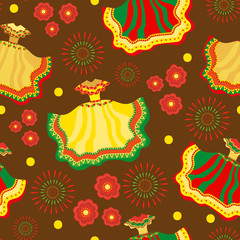 Cinco de Mayo seamless pattern. Mexican holiday endless background, texture. Vector illustration