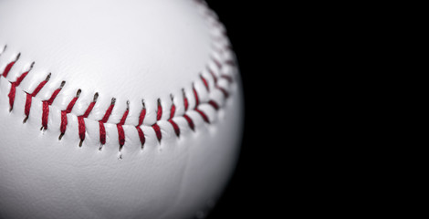 baseball on black background
