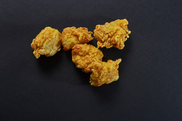 crispy kentucky fried chicken in beauty black background