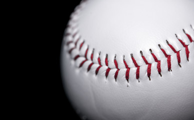 baseball on black background