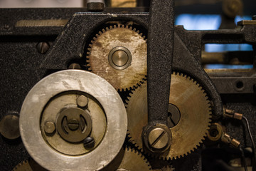 The gears of a old and vintage machine