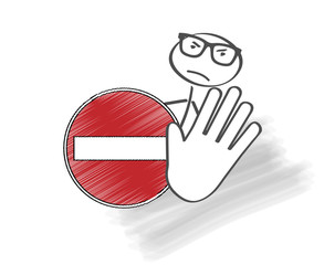 Strichmännchen / Vekehrschild / Vektor 
