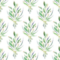 Wildflowers. Watercolor floral seamless pattern