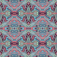 Colorful doodle abstract seamless pattern.