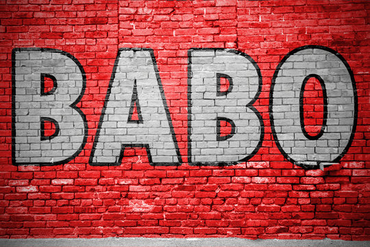 Babo Ziegelsteinmauer Graffiti