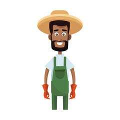 gardener man icon over white background. colorful design. vector illustration