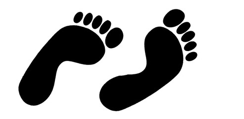 Symbol of black footprints