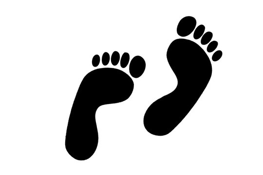 Symbol of black footprints