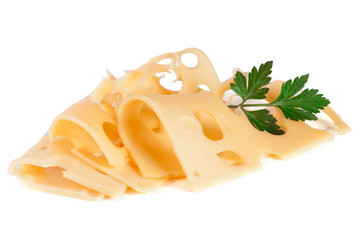 cheese slice isolated on white background cutout