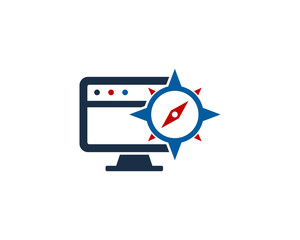 Computer Compass Icon Logo Design Element