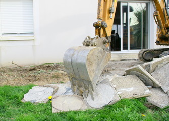 travaux de terrassement,changement de terrasse,
engin,mini pelle