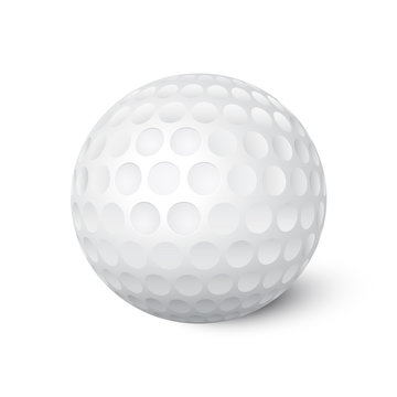 Vector golf ball, isolated on white