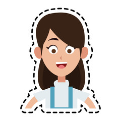 happy pretty woman icon image vector illustration design 