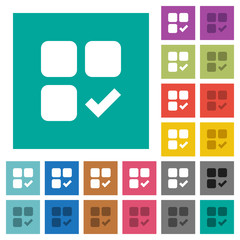 Component ok square flat multi colored icons