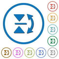 Vertical flip icons with shadows and outlines