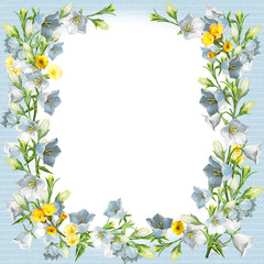 cartoon scene with beautiful and colorful flowers on white background