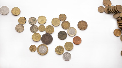 money, different money, coins, coins bulk