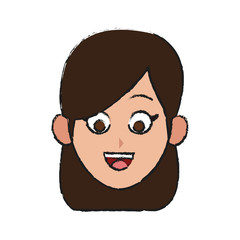 happy woman cartoon icon over white background. vector illustration