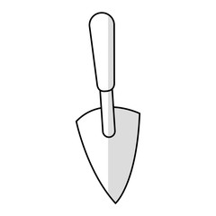 hand shovel tool icon over white background. gardening equipment concept. vector illustration