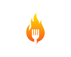 Fire Food Icon Logo Design Element