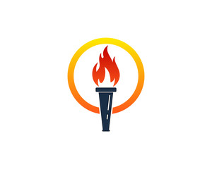 Fire Torch Icon Logo Design Element