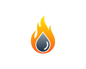 Fire Oil Icon Logo Design Element