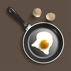 frying pan with egg