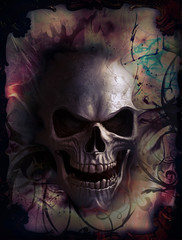 skull on a decorate background