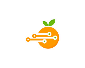Digital Fruit Icon Logo Design Element