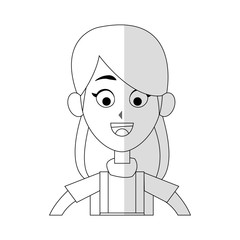 happy woman cartoon icon over white background. vector illustration