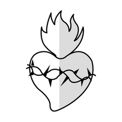 sacred heart icon over white bckground. vector illustration