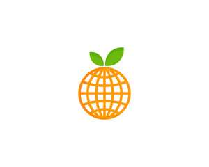 Global Fruit Icon Logo Design Element