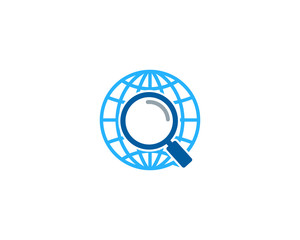 Search Globe Icon Logo Design Element